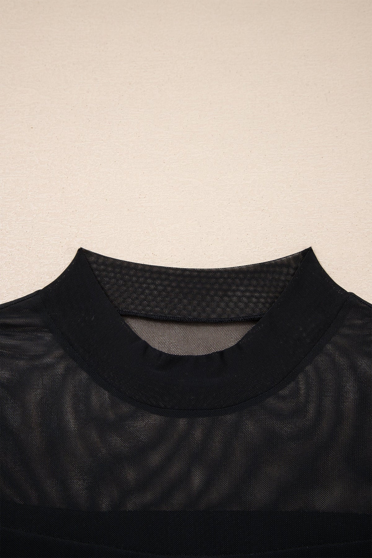 Sheer Mesh Patchwork Cap Sleeve T-Shirt
