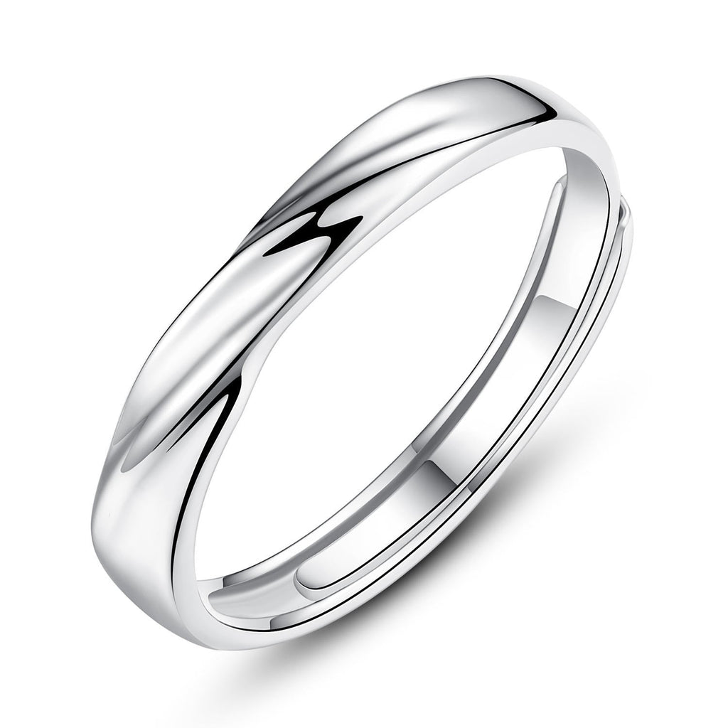 999 Pure Silver Love Together Couple Rings, His & Hers Pair, Niche Light Luxury, Premium INS Style Fashion Finger Rings
