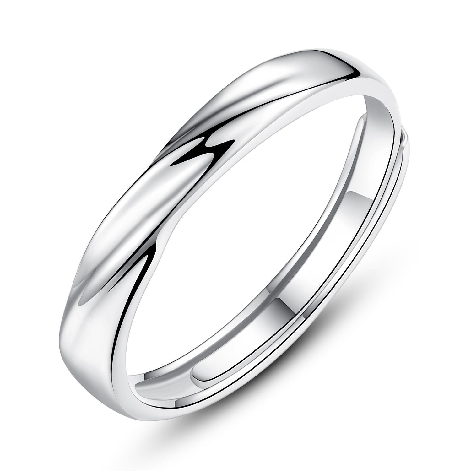 999 Pure Silver Love Together Couple Rings, His & Hers Pair, Niche Light Luxury, Premium INS Style Fashion Finger Rings
