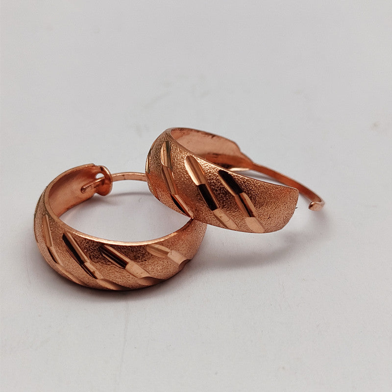 Retro Ethnic-Style Copper Hoop Earrings - Bohemian Vintage Jewelry