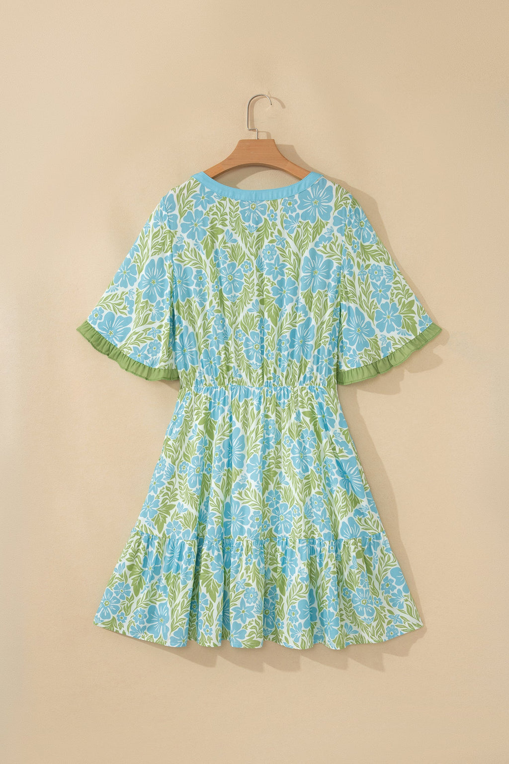 Ophelia Floral Short Sleeve Mini Dress: Bohemian Shift A-Line