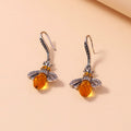 Zircon Bee Earrings Crystal-Encrusted Vintage Little Bee Earrings