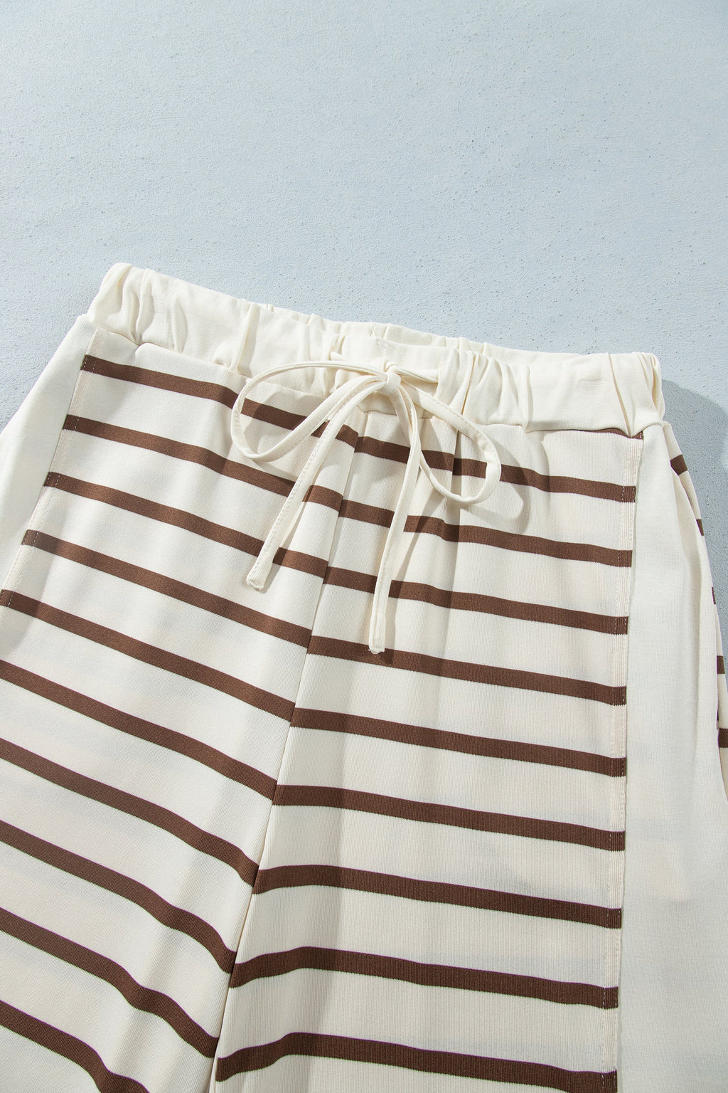 Stripe Colorblock Long Sleeve Top & Drawstring Pants Set