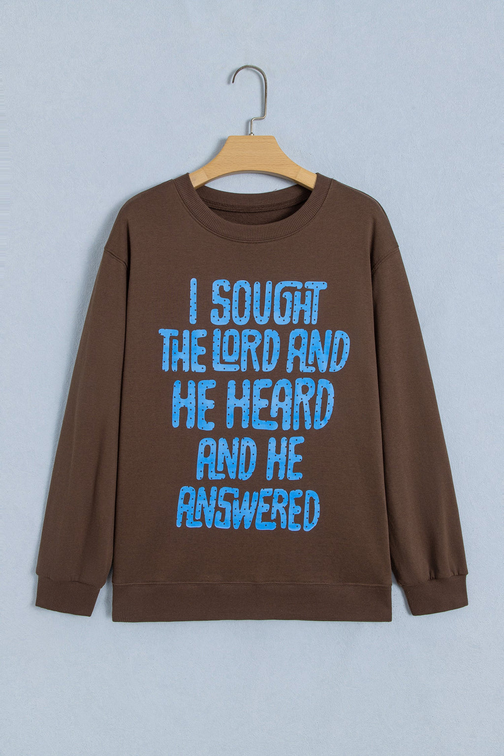 Trust in God Graphic Print Polka Dot Sweatshirt