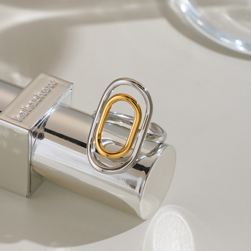 18k Gold-plated Stainless Steel Ring For Women