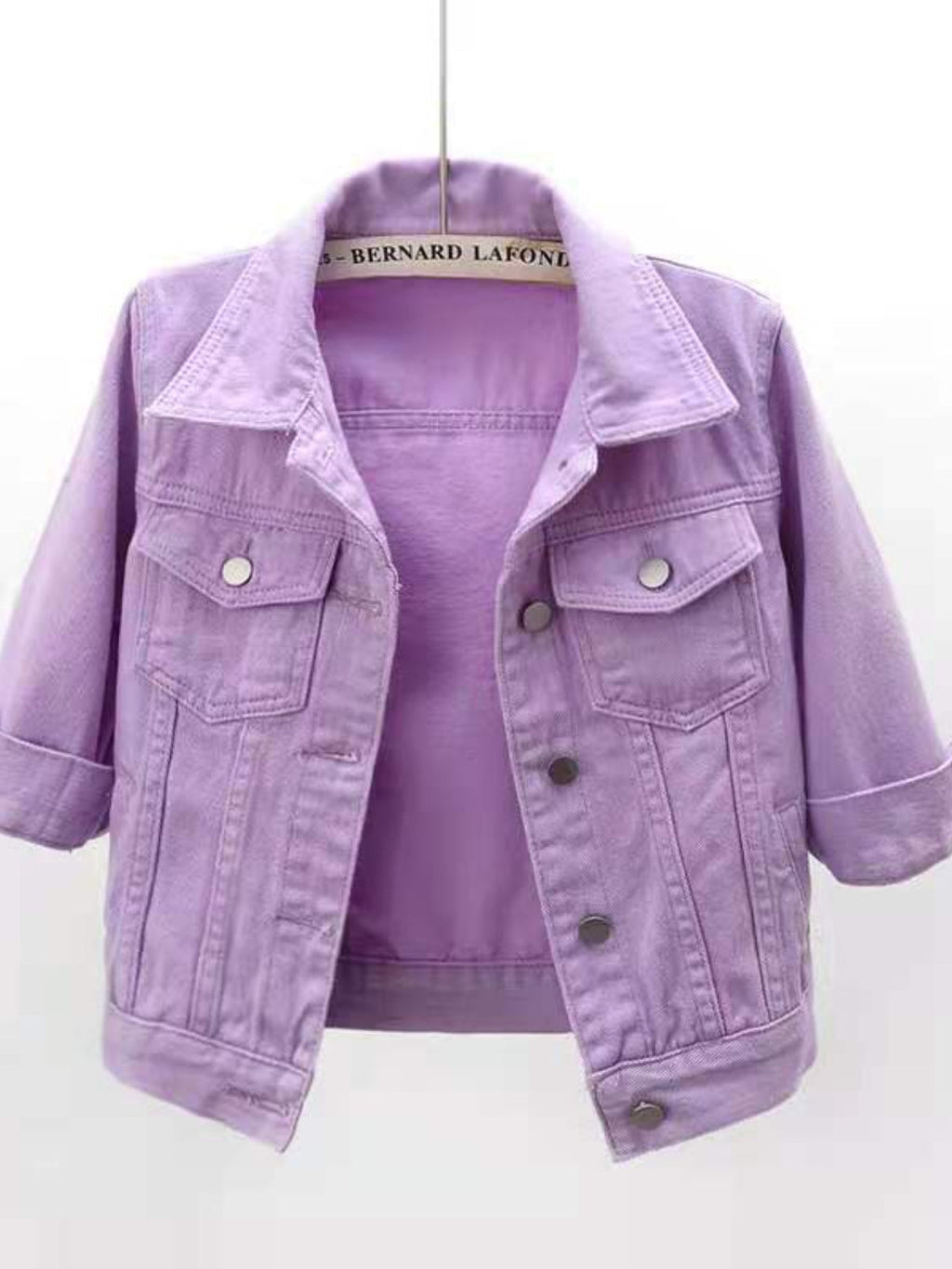 Women's Bright Yellow Cropped Button-Down Trucker Jacket - Image 5