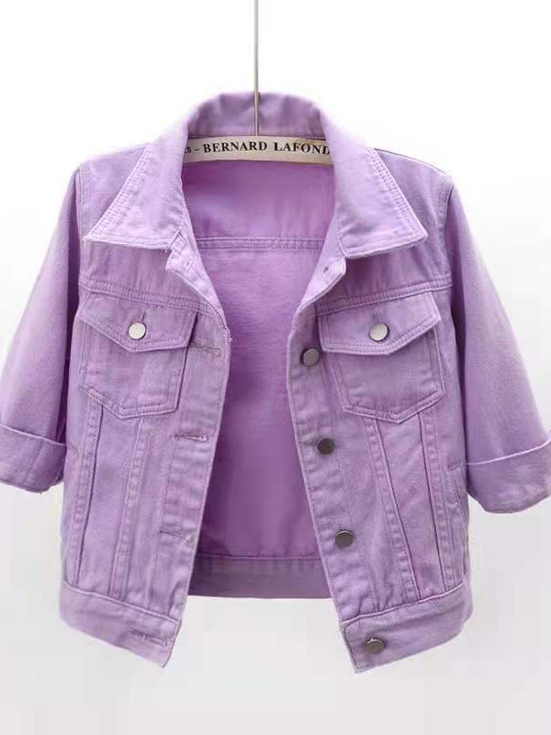 Women's Bright Yellow Cropped Button-Down Trucker Jacket - Image 5
