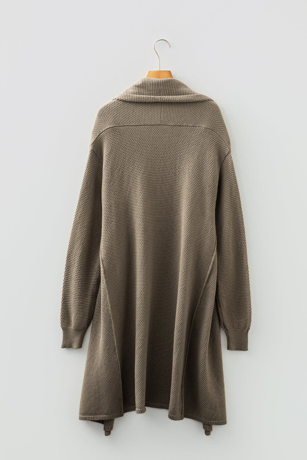 Solid Textured Knit Open-Front Sweater Cardigan