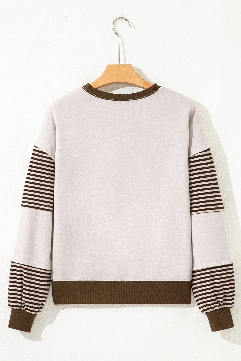 Women's Stripe Colorblock Sweatshirt - Cozy Drop Shoulder Pullover