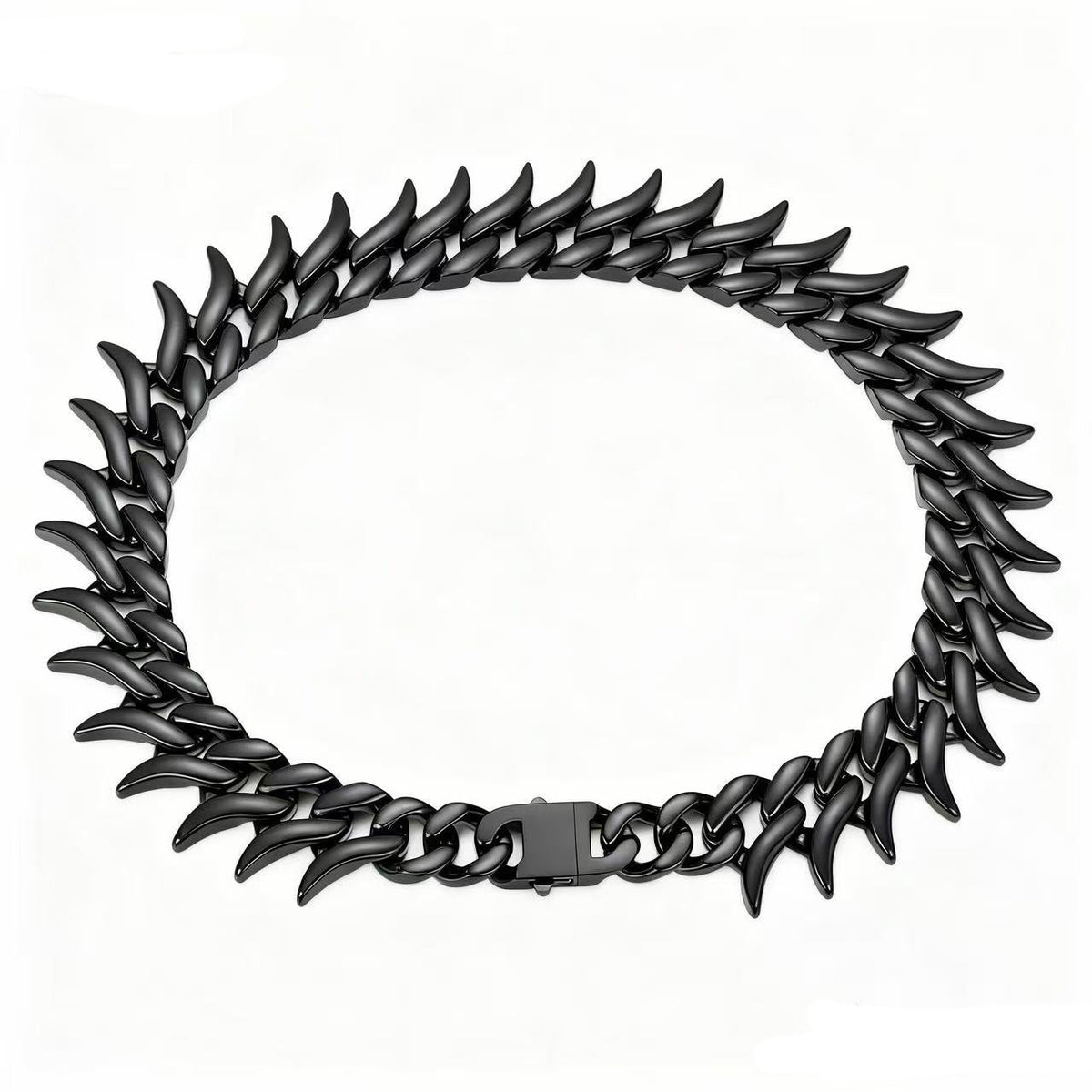 Mens Chunky Hip-Hop Necklace In Cast Stainless Steel And Titanium