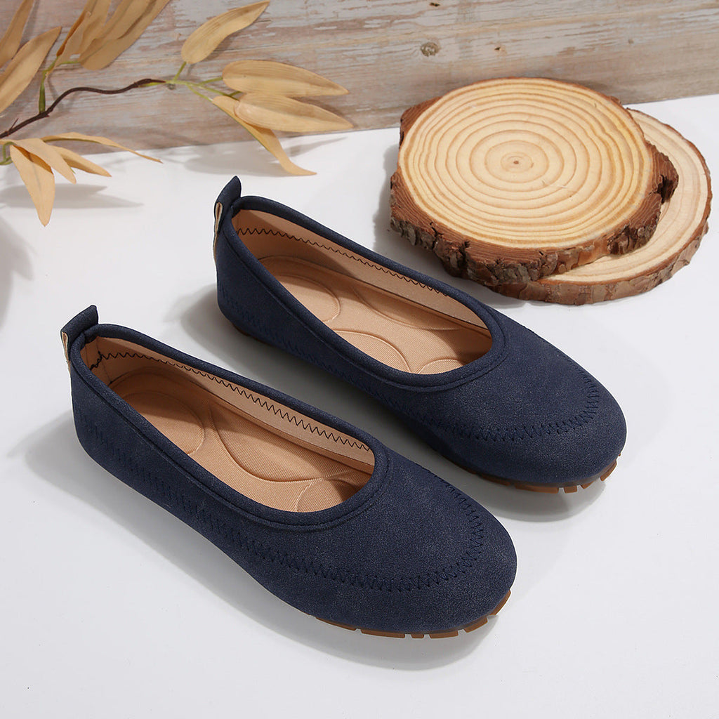 Women's Slip-On Loafers - Round Toe Flat Casual