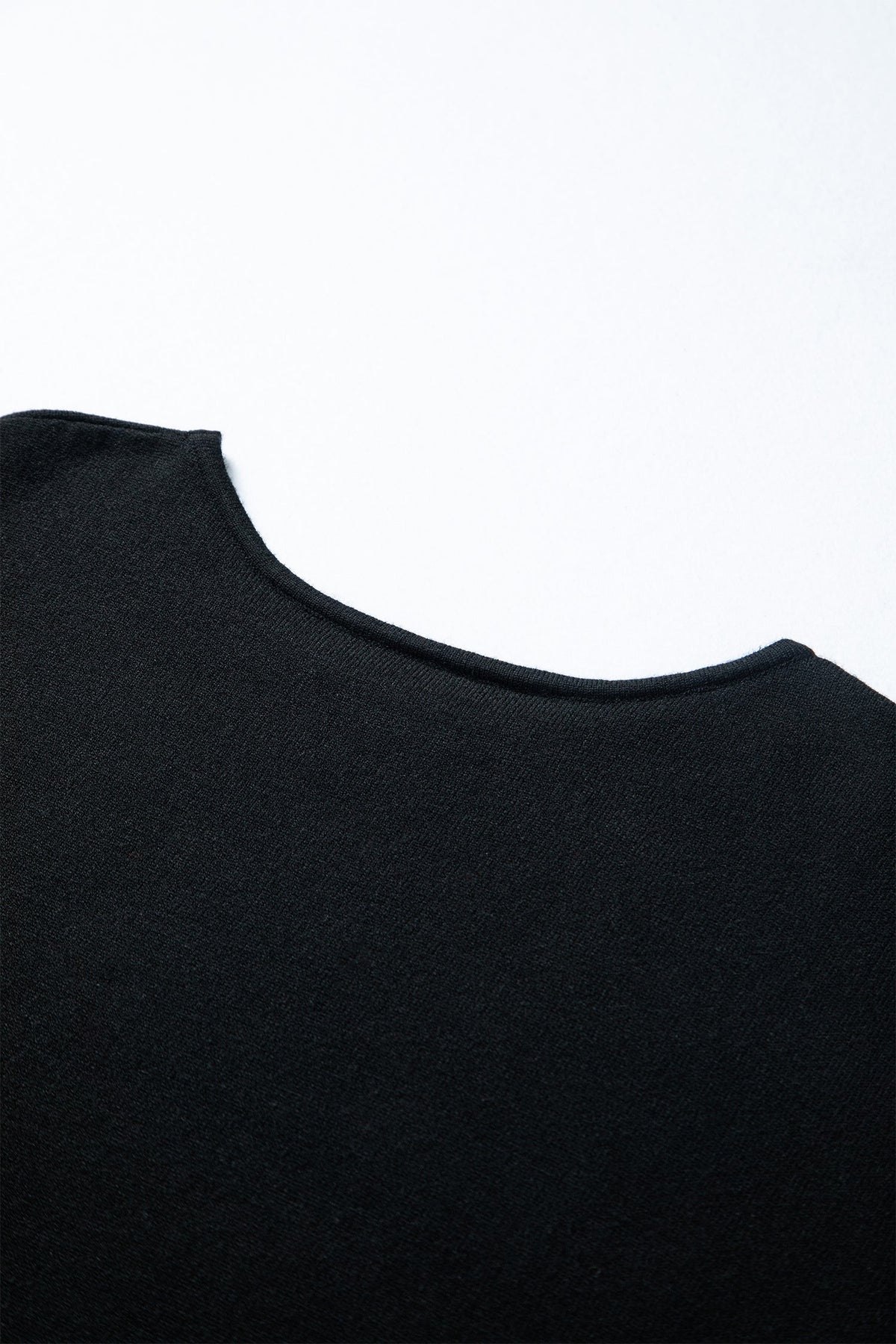 Solid Asymmetric Neck Sweater Mini Dress