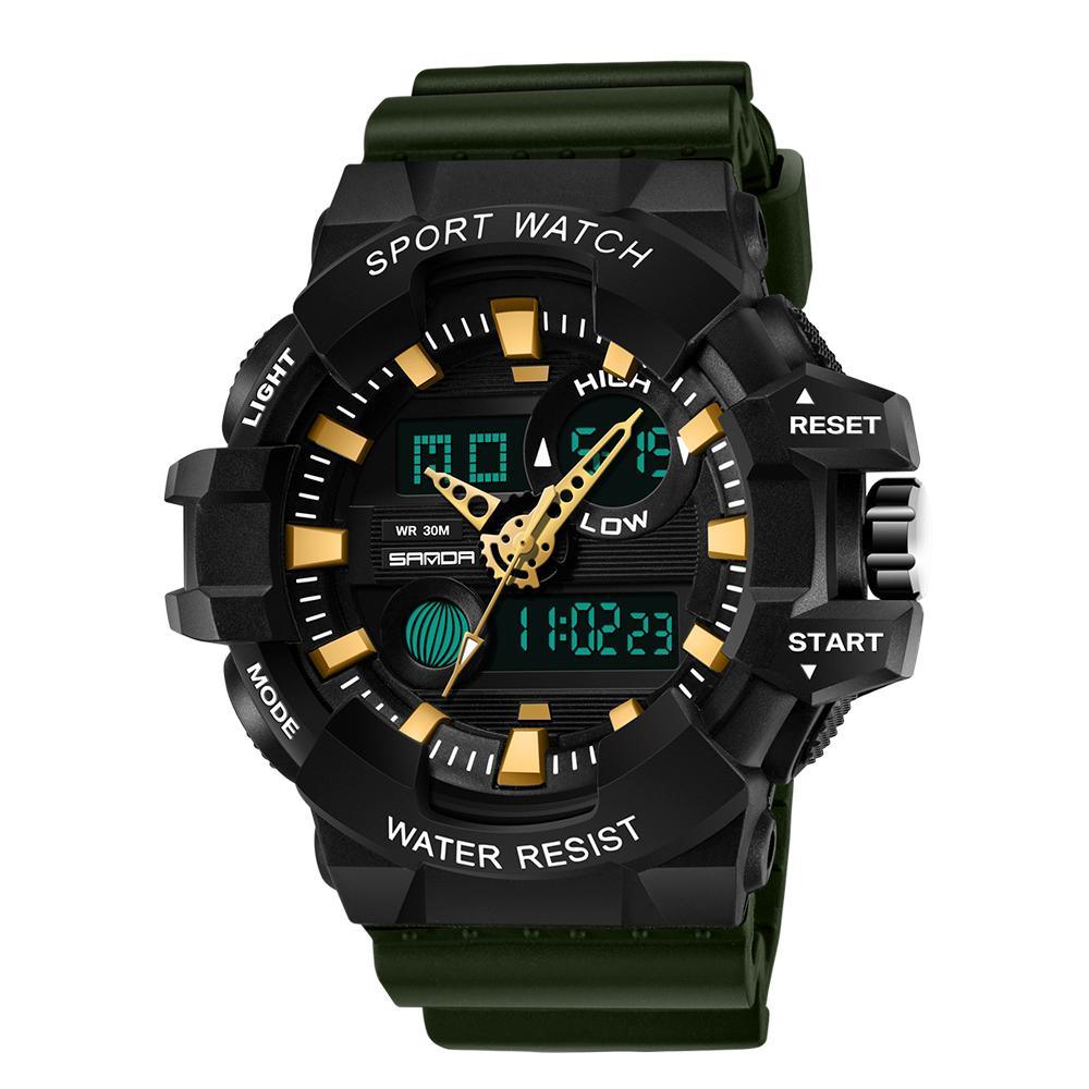 Men's LED Digital Sport Watch Waterproof Military Style 55mm Dial
