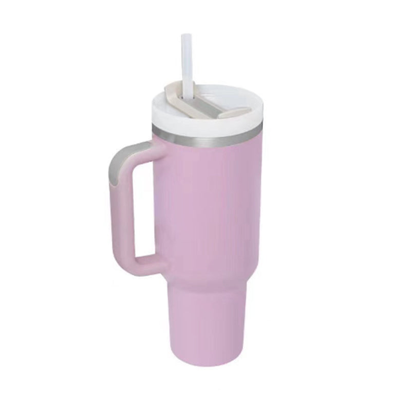 40 oz Stainless Steel Insulated Tumbler with Handle and Straw