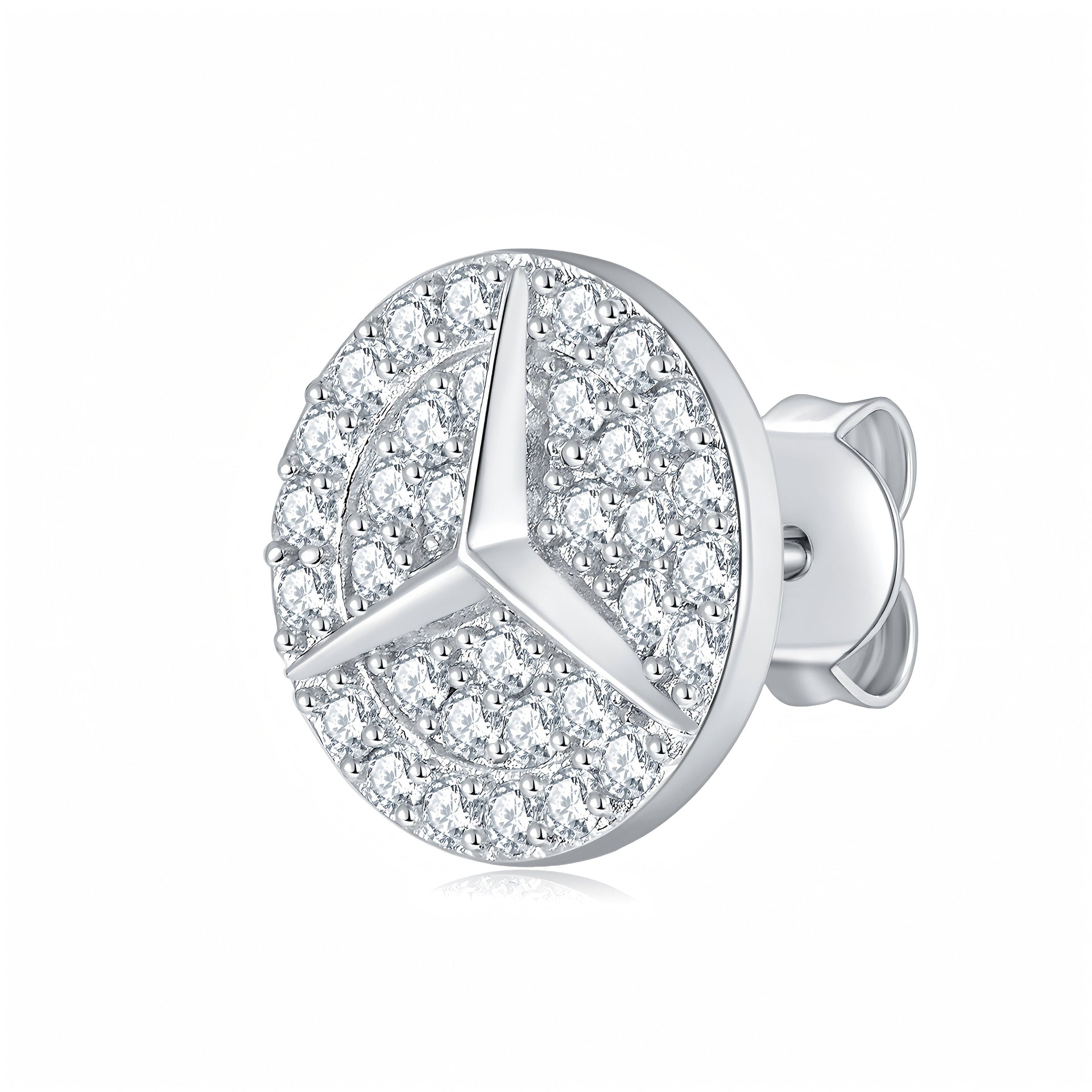 S925 Sterling Silver Moissanite Star Stud Earrings Pave Jewelry