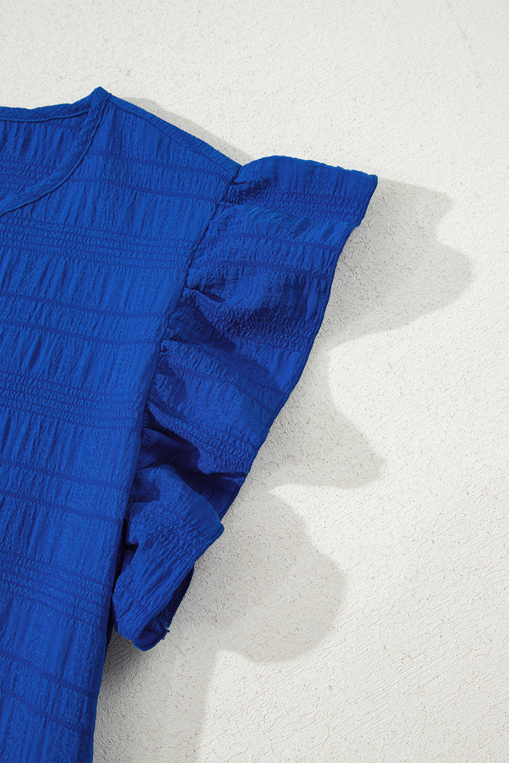 Claire Textured Flutter Sleeve Ruffled Mini Dress