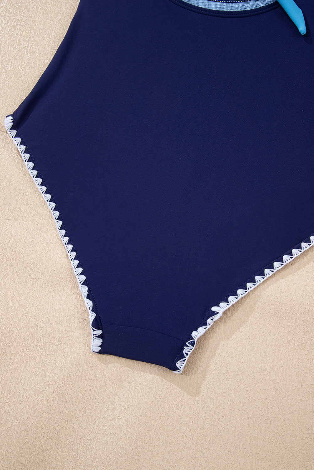 Laila Cutout One Piece Swimsuit in Light-Blue and Navy-Blue