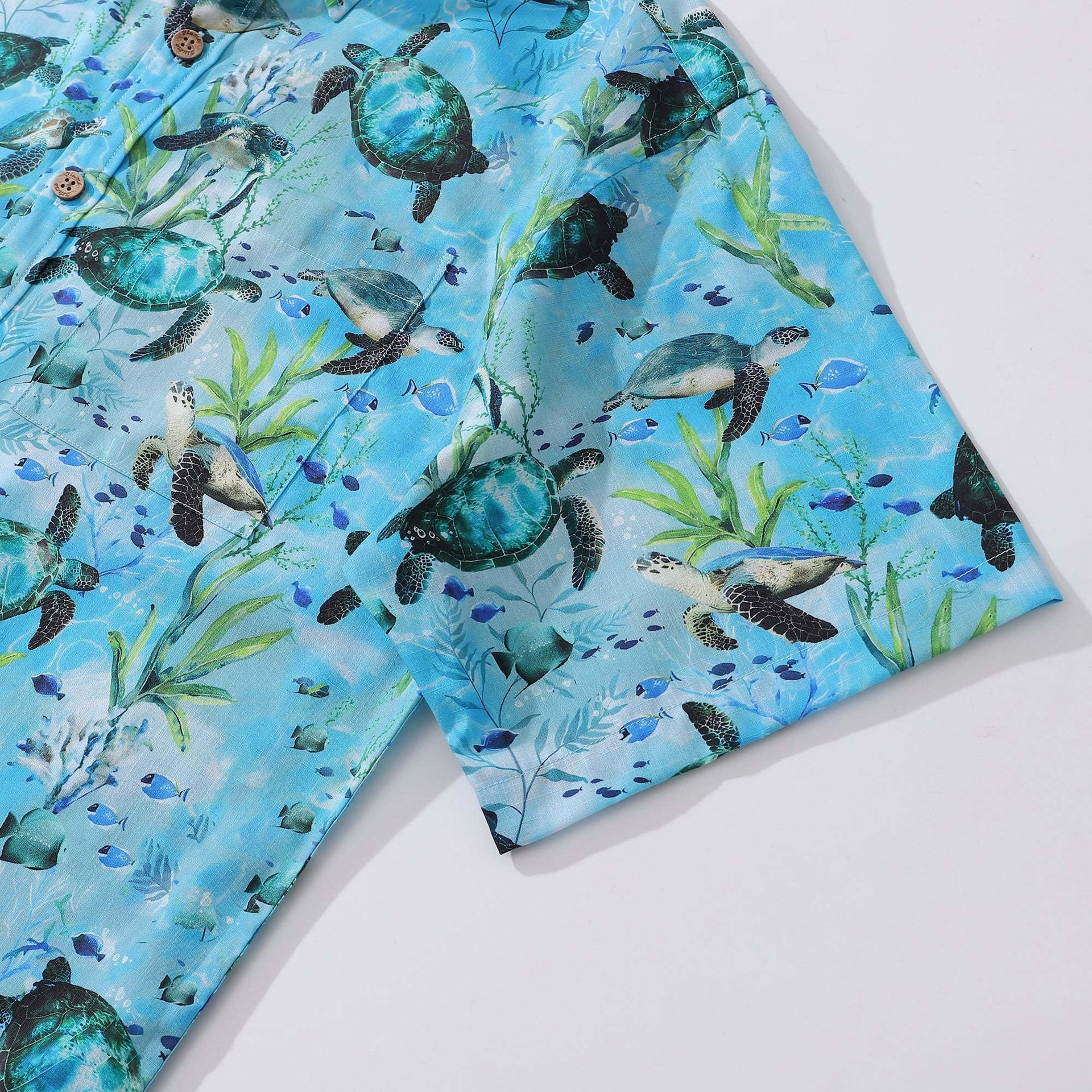 Blue Ocean Sonata Short Sleeve Cotton Hawaiian Shirt