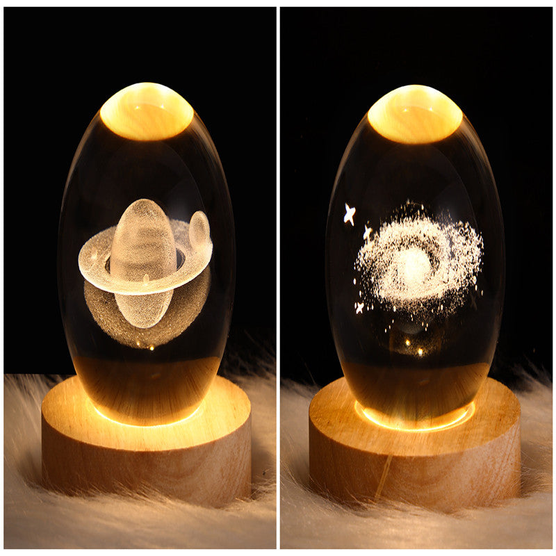3D Galaxy Crystal Ball LED Night Light Planet Lamp Home Decor