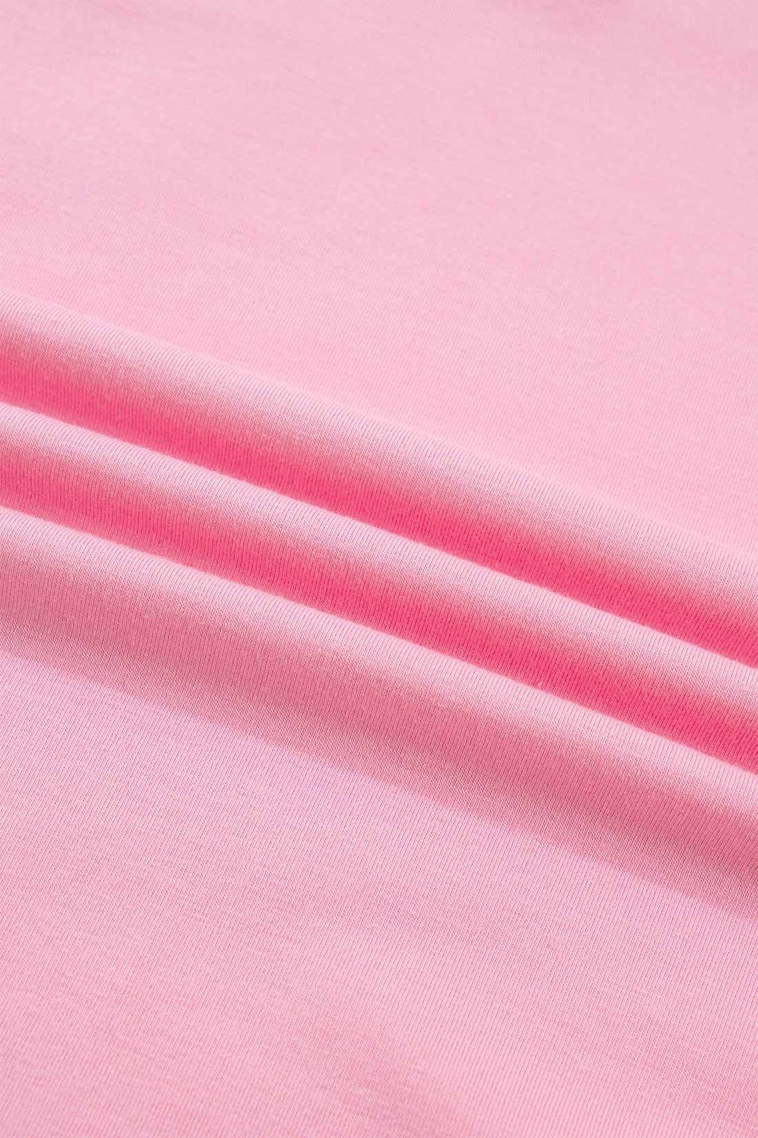 Solid V-Neck Pleated Puff Sleeve Blouse in Pink