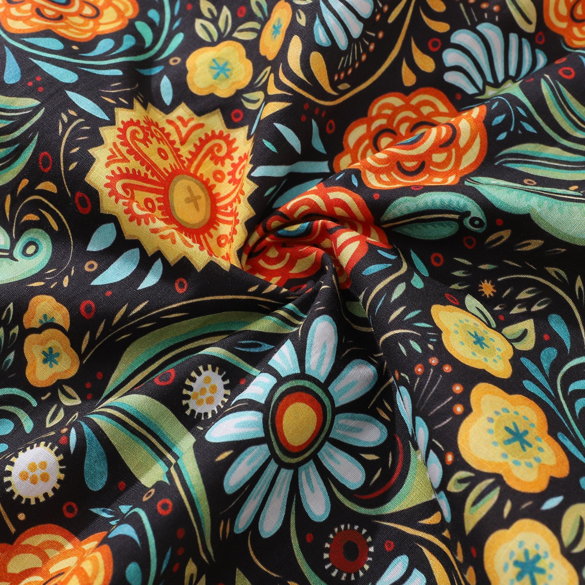 1950s Vintage Style Floral Short Sleeve Cotton Aloha Shirt