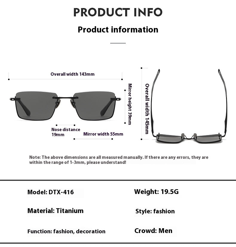 Pure Titanium Polarized Sunglasses Retro British Style Unisex