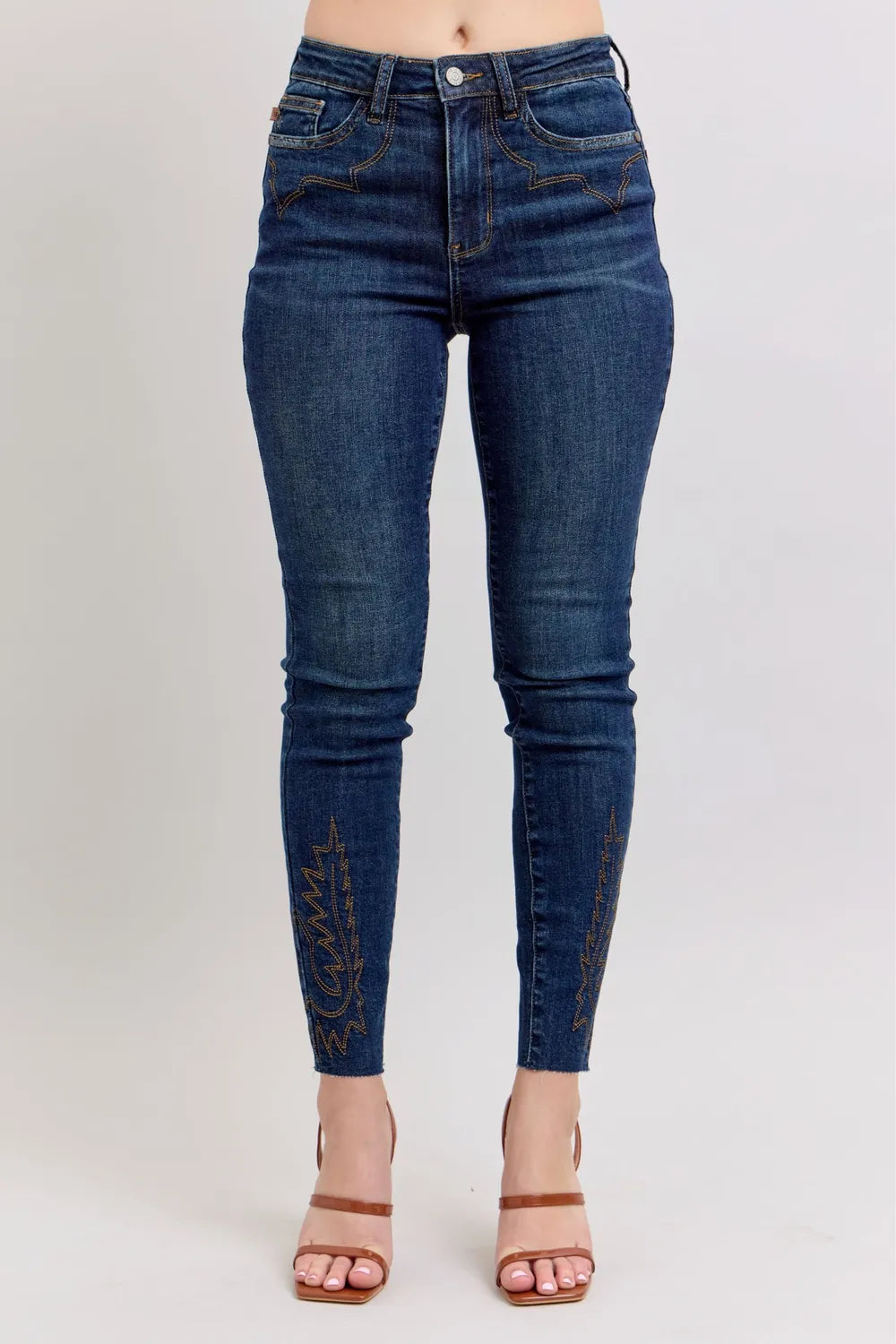 Judy Blue Embroidered High Rise Skinny Jeans | Cotton Blend