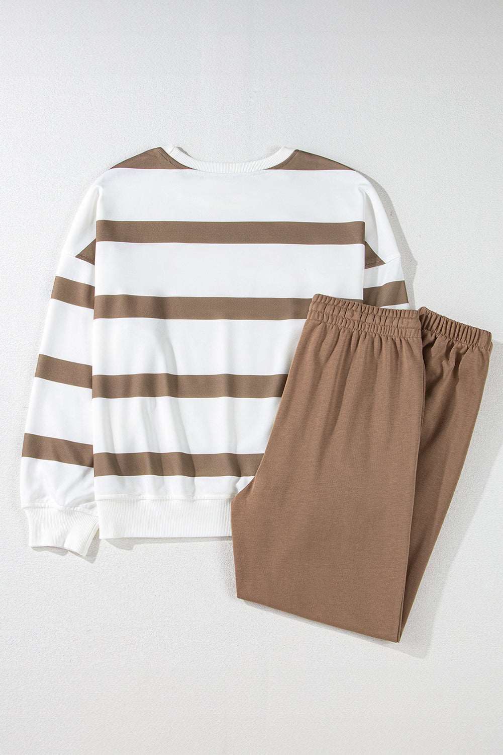 Stripe Drop Shoulder Top and Jogger Pants Set
