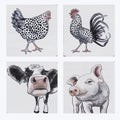 Wood Farm Animal Coasters, Set of 4