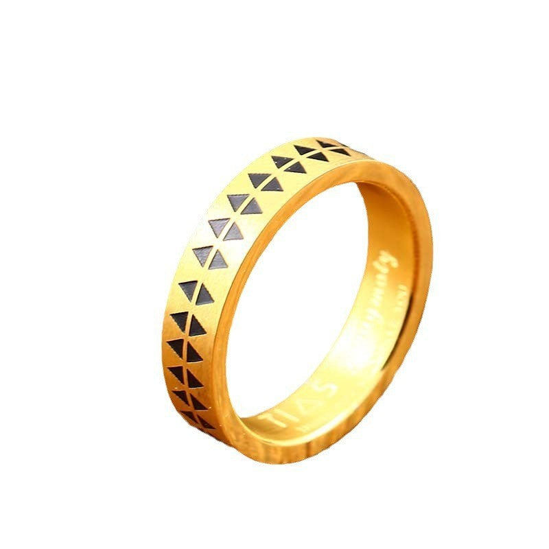 Serrated-Edge Tattoo Simple Ring For Men And Women