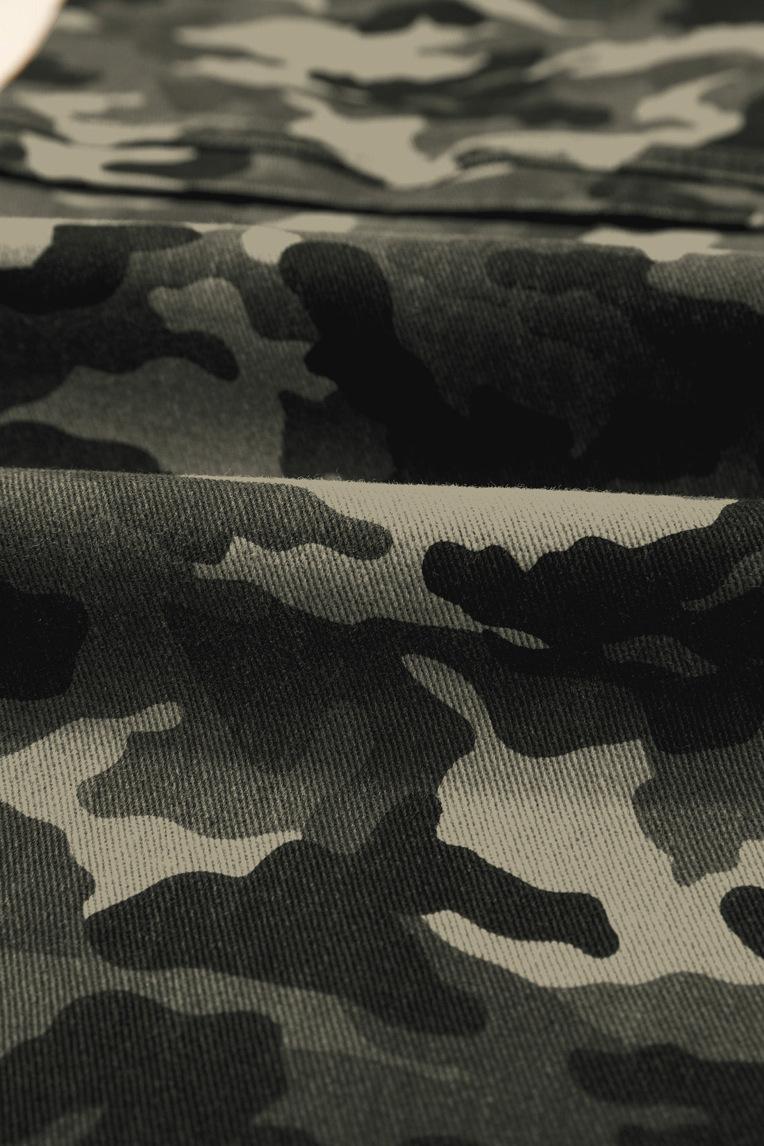 Camo Denim Cargo Wide Leg Pants High Rise Streetwear Utility Jeans