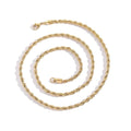 Unisex Gold Stainless Steel Rope Chain Necklace and Bracelet Set