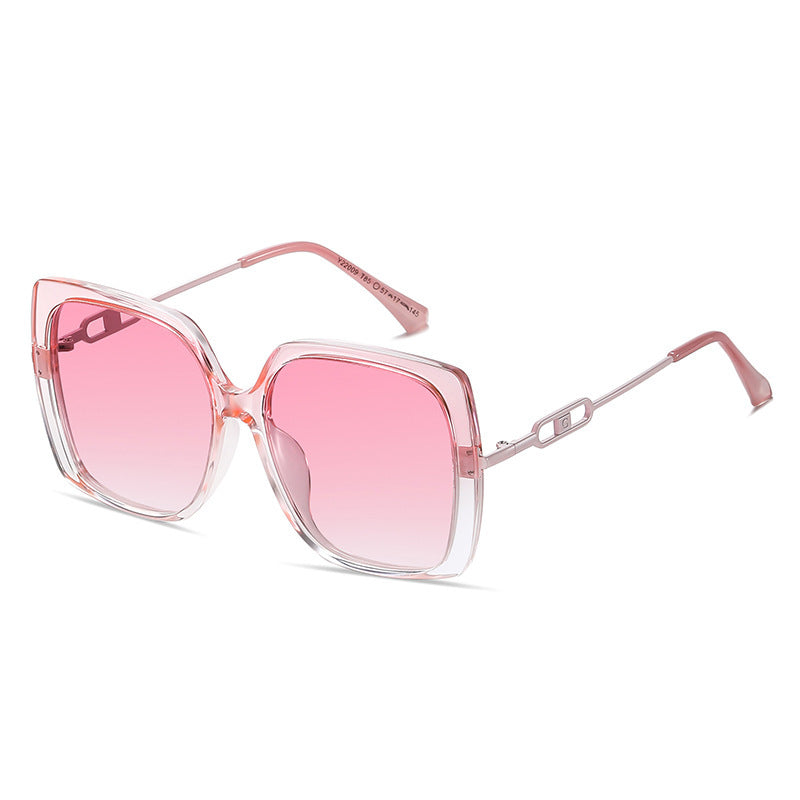 Oversized Polarized Sunglasses for Women - Large Metal Frame