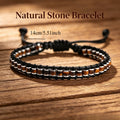 Natural Stone Braided Bracelet - Unisex Handmade Woven Beaded Jewelry for Men Women Casual Daily Wear Gift