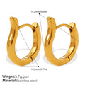 Fashion Vacation Style Geometric U-Shape & Triangle Earrings, Gold Color Fade-Resistant Sun Design, Daily Commute Earrings For Women