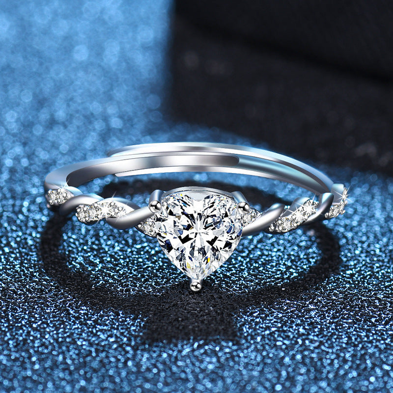 Simple Heart-Shaped Open Ring For Women