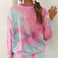 Women's Tie Dye Fashion Print Casual Long Sleeve Home Suit