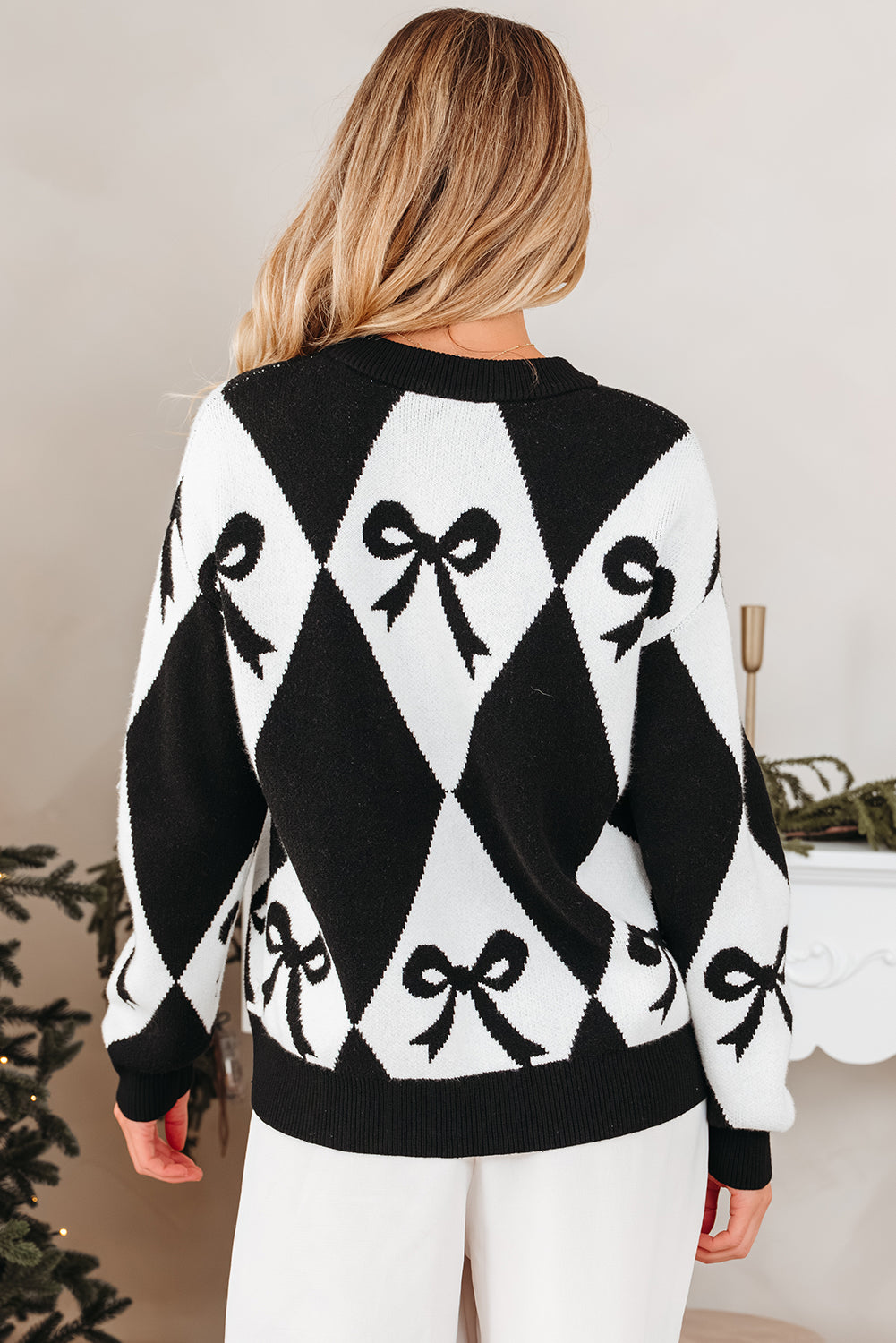 Daetta Rhombus Knit Loose Sweater