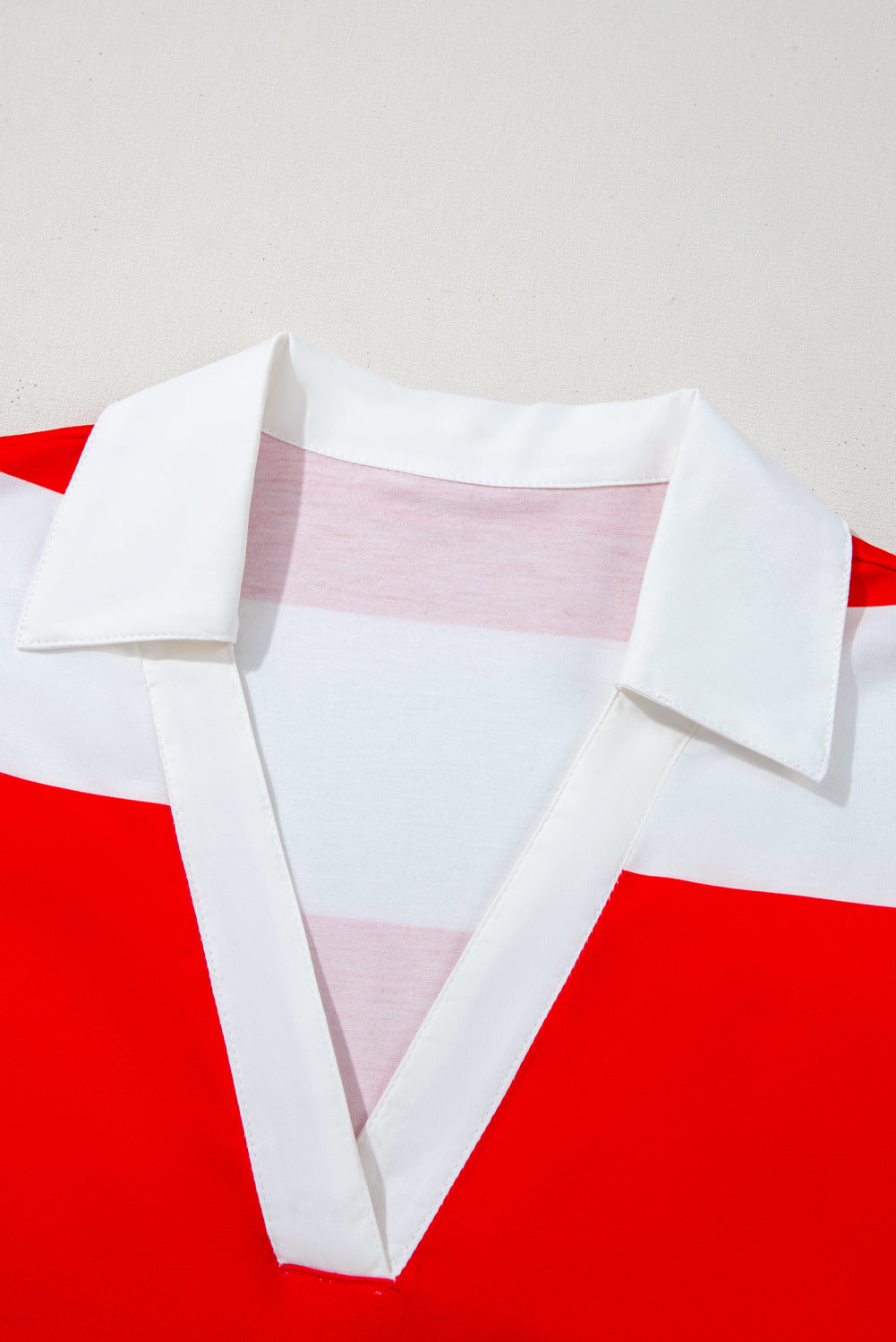 Faith Dolman Short Sleeve Top in Red and White Stripe