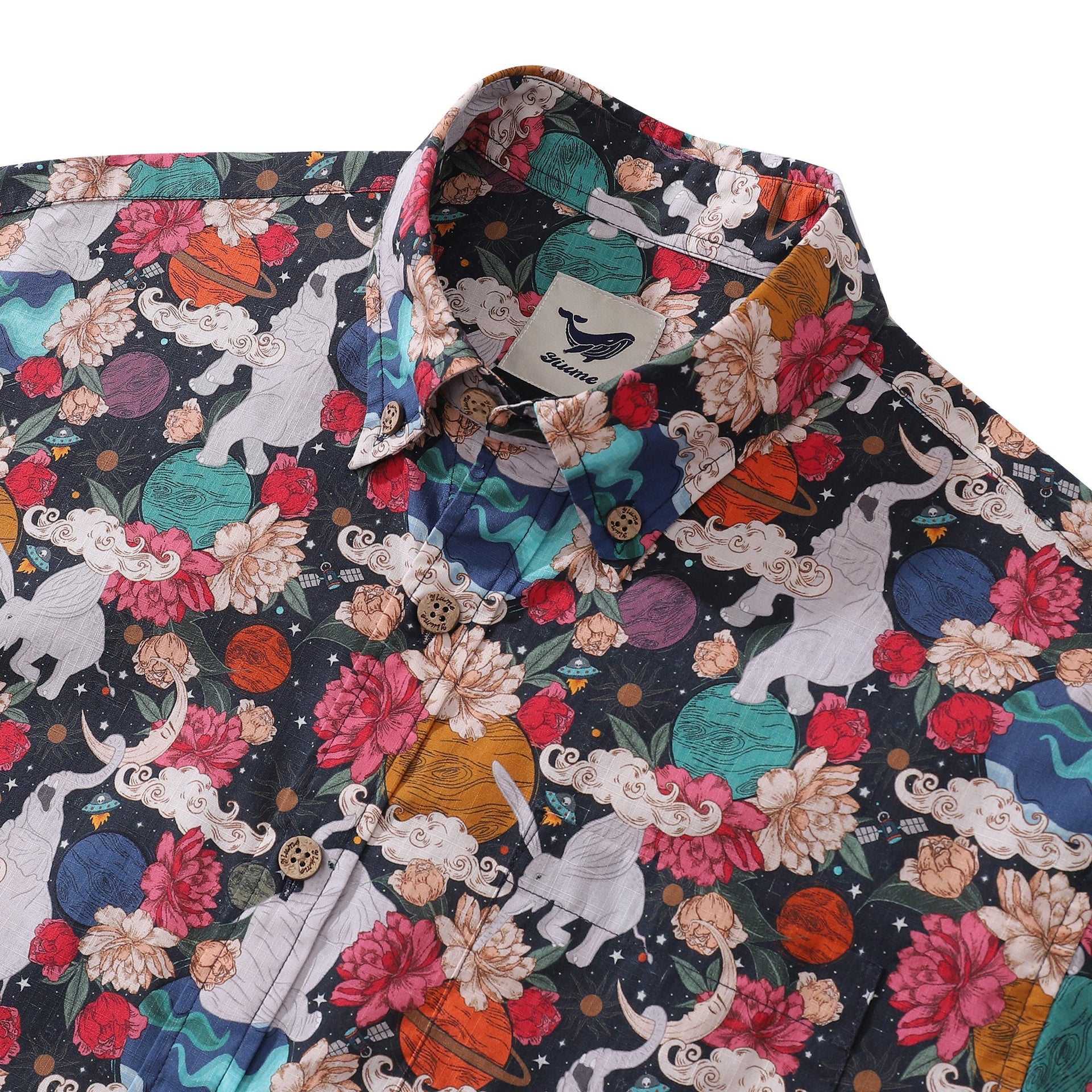 Men's Surrealist Space Short Sleeve Cotton Hawaiian Shirt