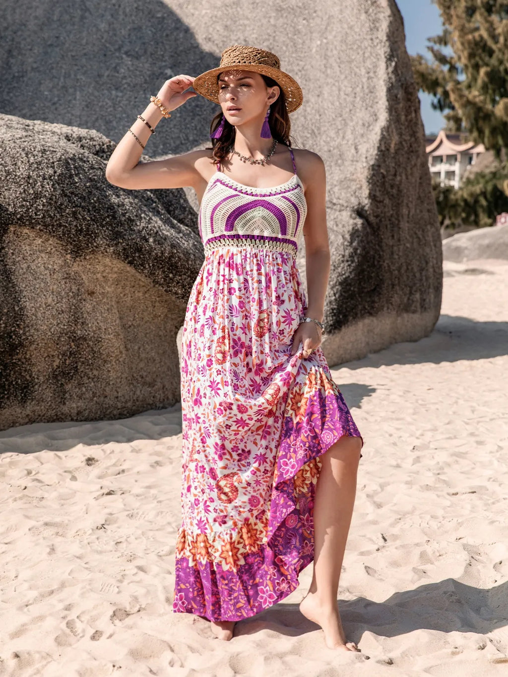 Printed Scoop Neck Cami Dress