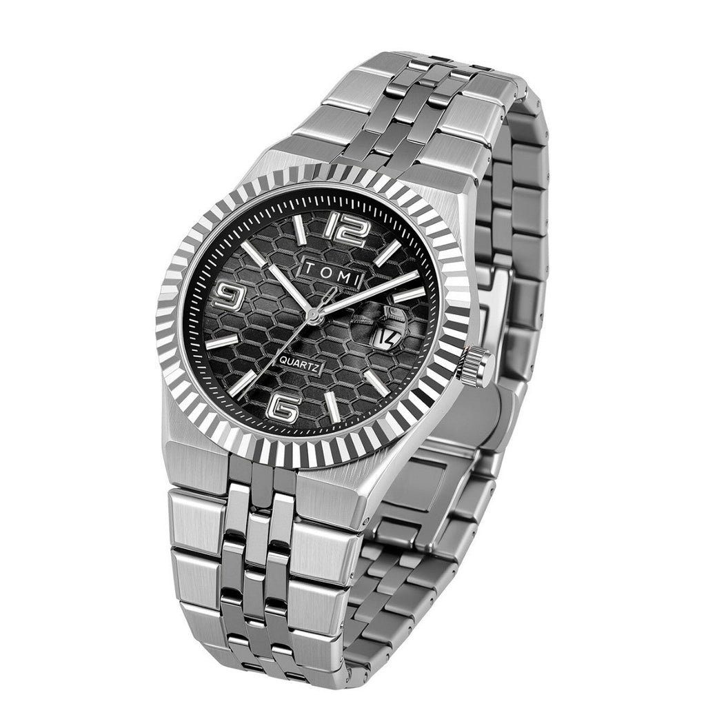 Minimalist Men's Quartz Wristwatch with Classic Silver Finish