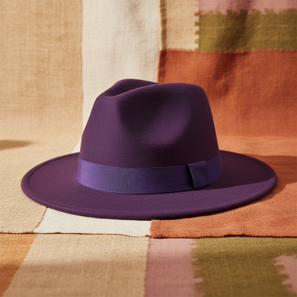 Wide Brim Bell Crown Felt Hat – Unisex Minimalist Sun Hat