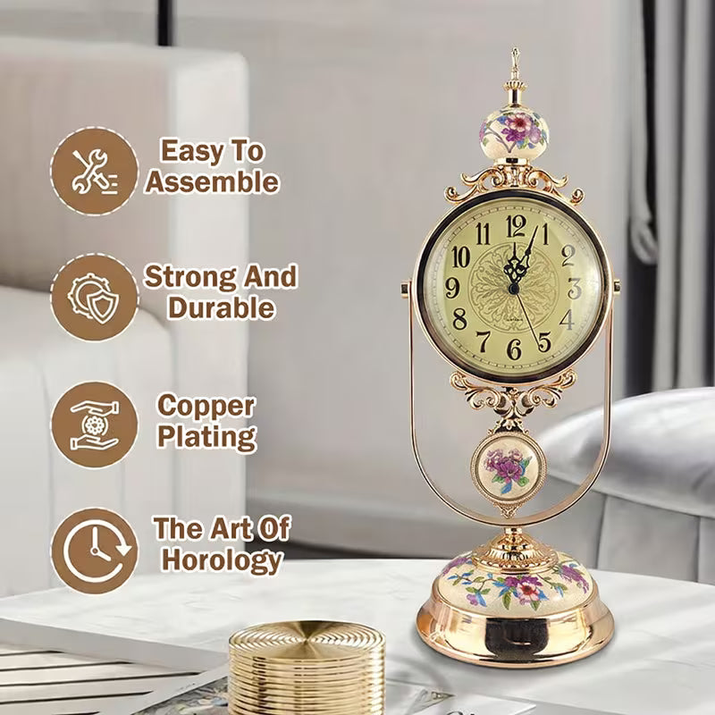 Vintage American Style Desktop Clock Home Ornament