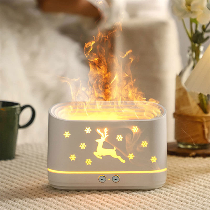Elk Flame Humidifier & Essential Oil Diffuser with LED Atmosphere Lamp