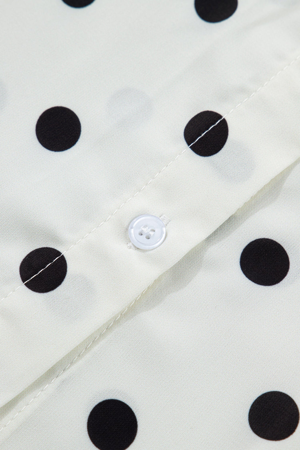 Polka Dot Loose Dolman Shirt with Rolled Cuffs and Tunic Length
