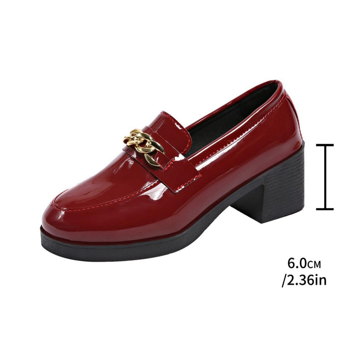 Women's Patent Bowtie Block Heel Pumps Casual Round Toe Shoes - Image 3