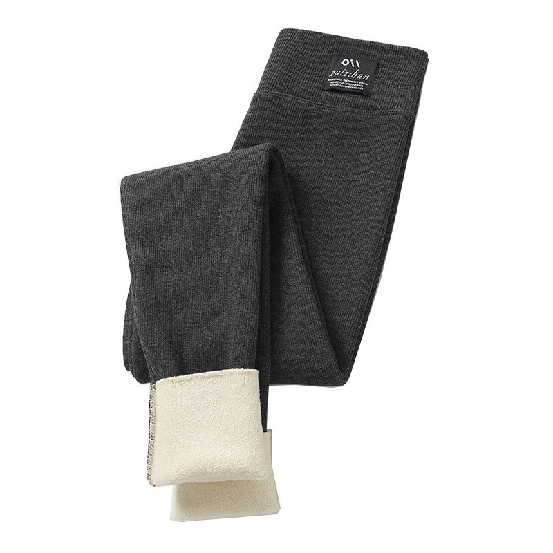 Women's High-Waist Lambswool Fleece-Lined Winter Leggings - Image 2