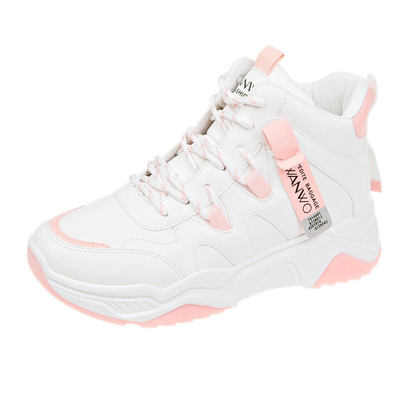 High-Top Sneakers for Women - White Athletic Shoes
