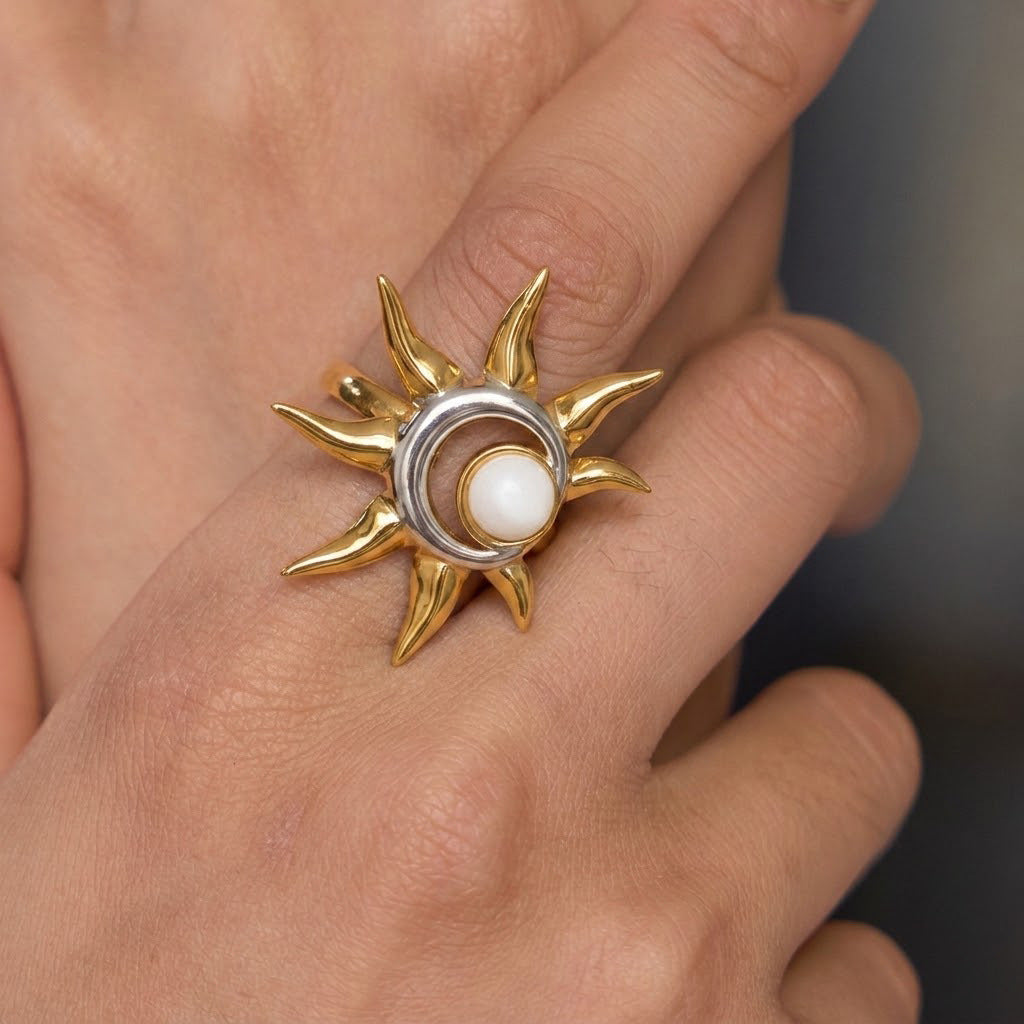 Color-block Ring With A High-end Niche Design Titanium Steel Jewelry